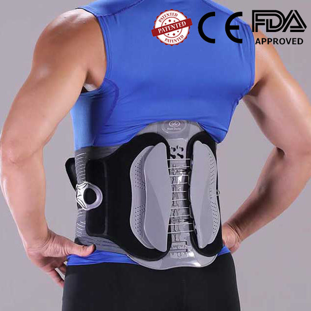 Flexback Pro Lumbar Support Belt shown from the back, designed for back pain relief and improved posture.
