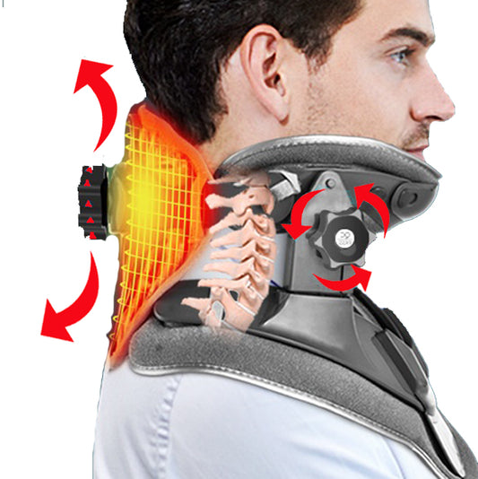 Man using Traction Plus KG300 neck traction device for targeted cervical spine relief and improved posture.